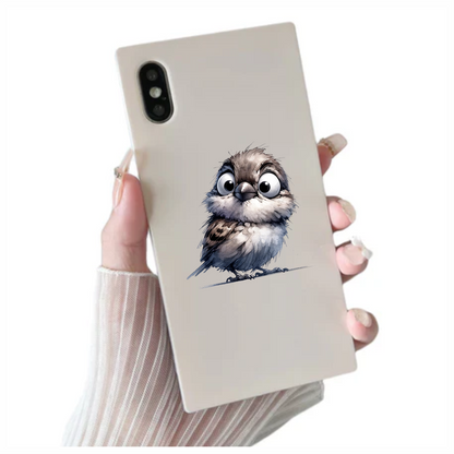 Grey Sparrow Bird With White Chest Vinyl Sticker Decal