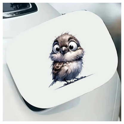 Grey Sparrow Bird With White Chest Vinyl Sticker Decal