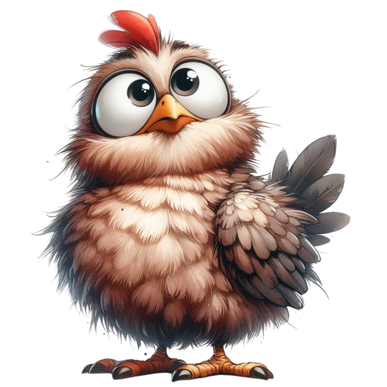 Brown Chicken Bird With Red Comb Vinyl Sticker Decal