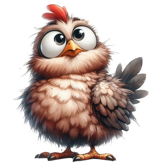 Brown Chicken Bird With Red Comb Vinyl Sticker Decal