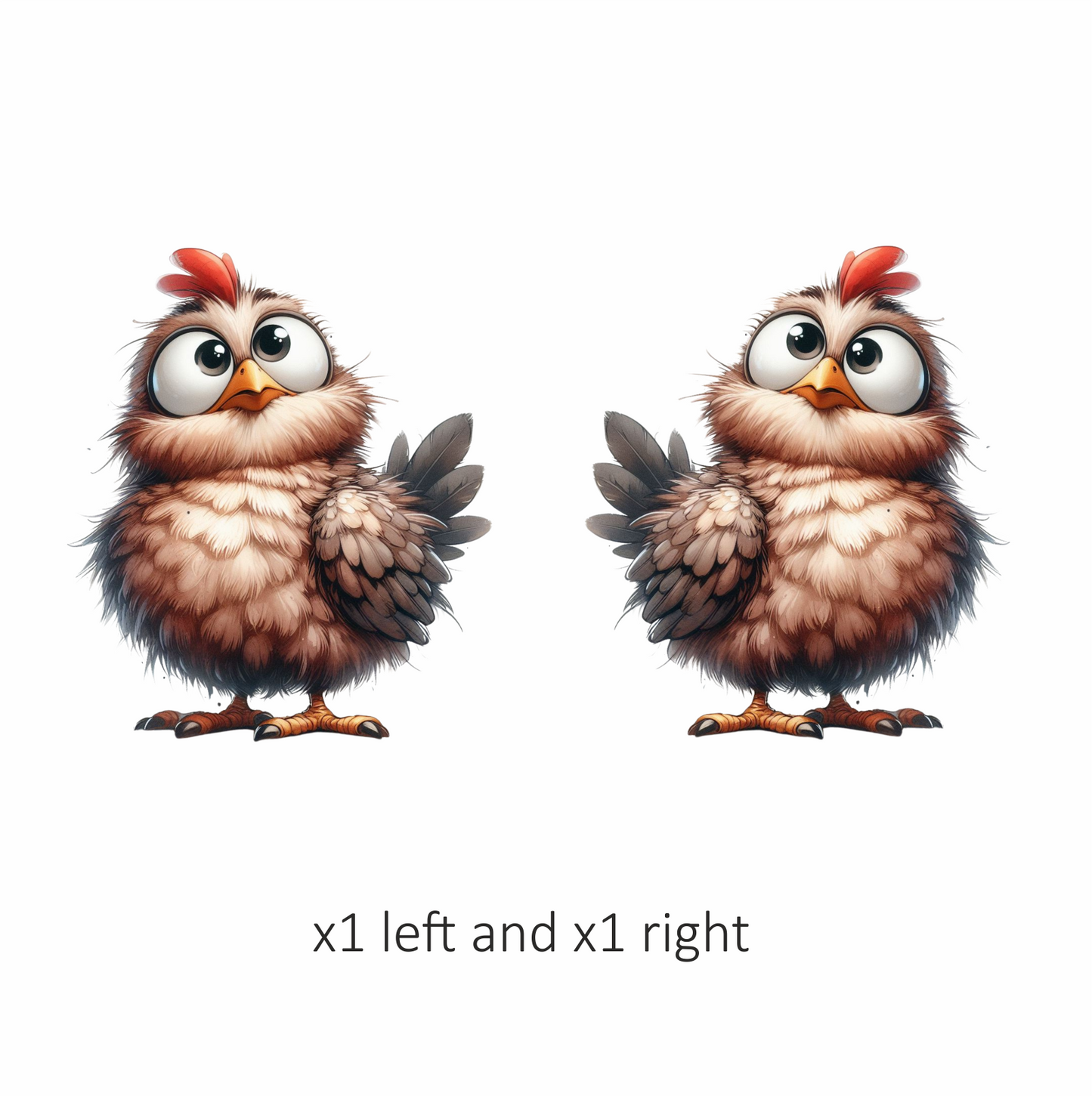 Brown Chicken Bird With Red Comb Vinyl Sticker Decal