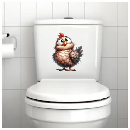 Brown Chicken Bird With Red Comb Vinyl Sticker Decal