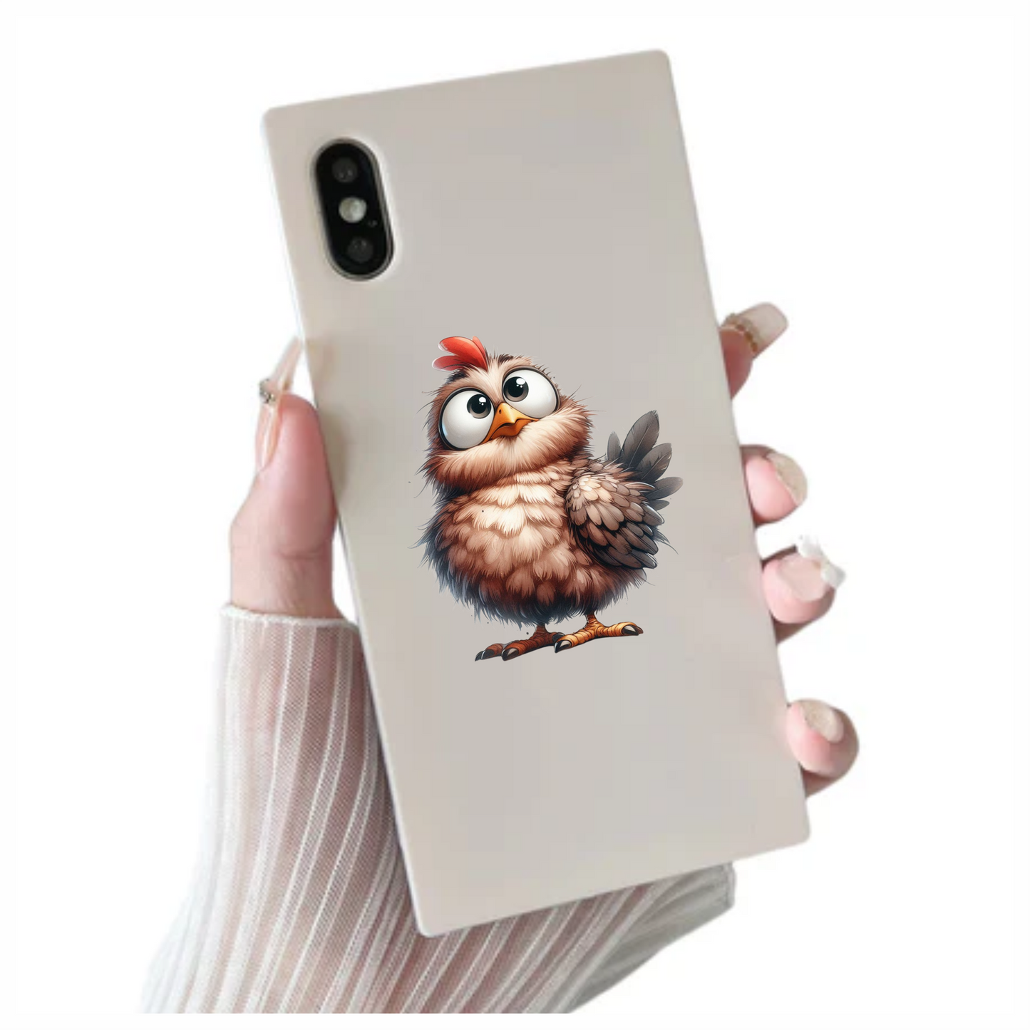 Brown Chicken Bird With Red Comb Vinyl Sticker Decal