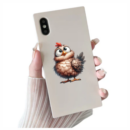 Brown Chicken Bird With Red Comb Vinyl Sticker Decal