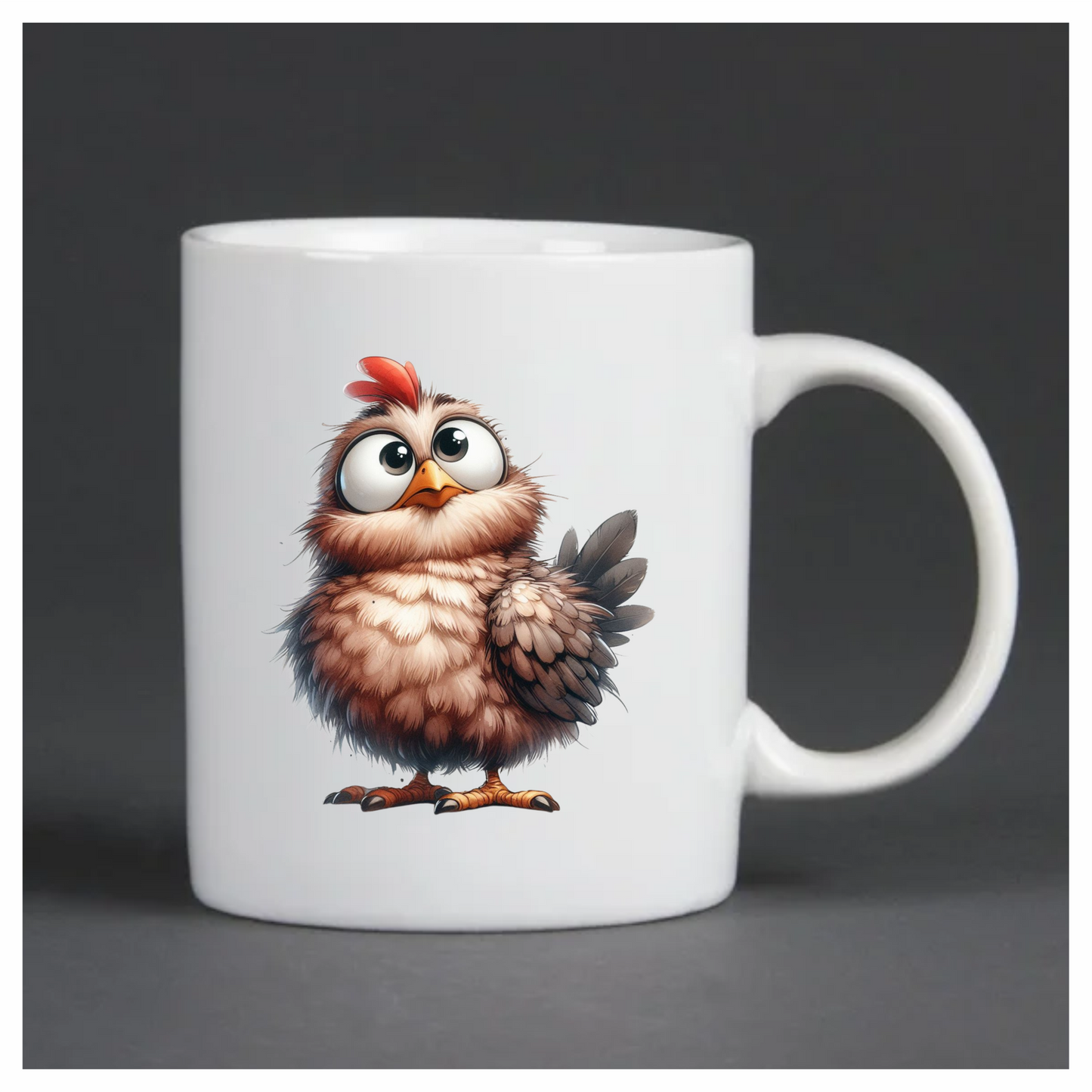 Brown Chicken Bird With Red Comb Vinyl Sticker Decal