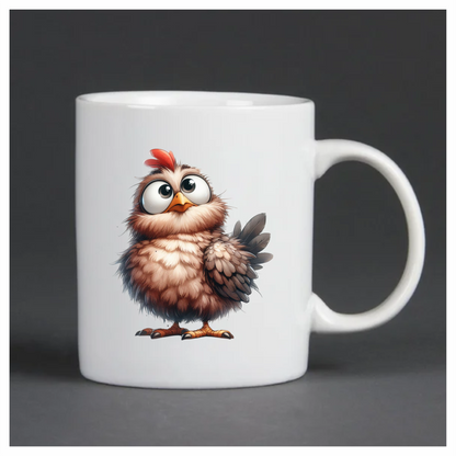 Brown Chicken Bird With Red Comb Vinyl Sticker Decal