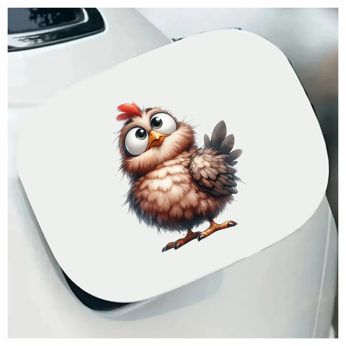 Brown Chicken Bird With Red Comb Vinyl Sticker Decal