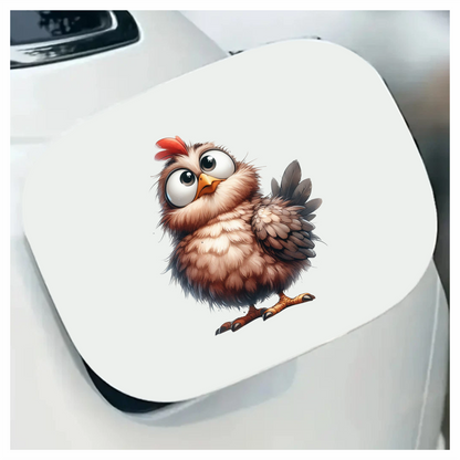Brown Chicken Bird With Red Comb Vinyl Sticker Decal