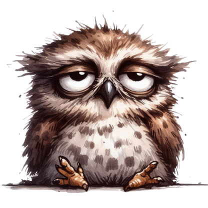 Brown Owl Bird With Dark Spots Vinyl Sticker Decal