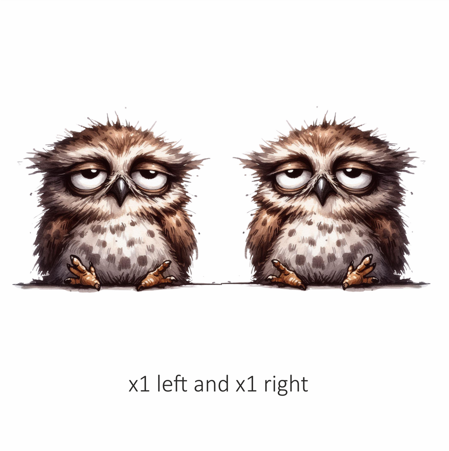 Brown Owl Bird With Dark Spots Vinyl Sticker Decal