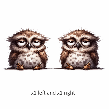 Brown Owl Bird With Dark Spots Vinyl Sticker Decal