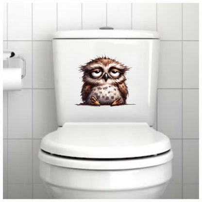 Brown Owl Bird With Dark Spots Vinyl Sticker Decal