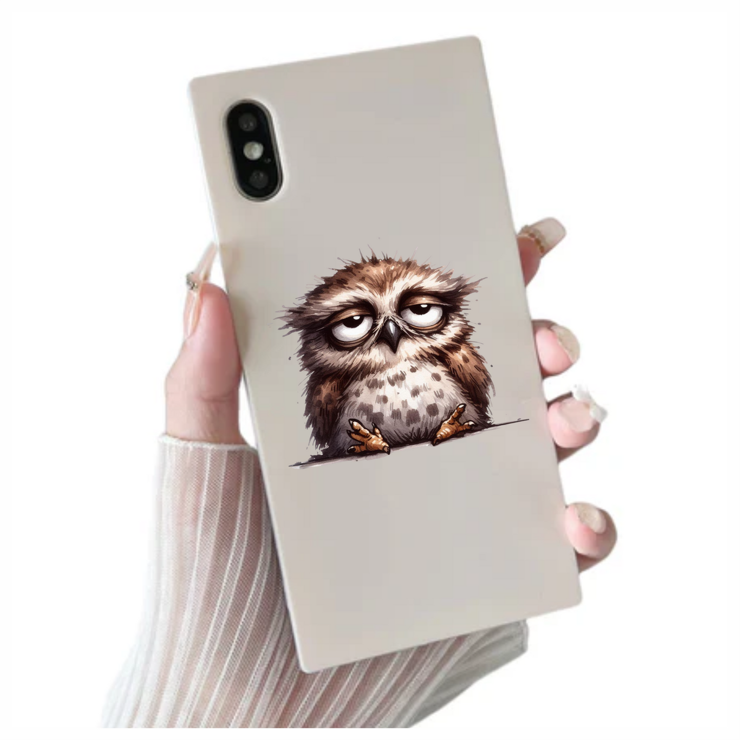 Brown Owl Bird With Dark Spots Vinyl Sticker Decal