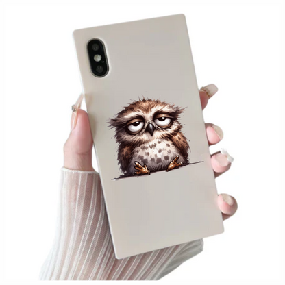 Brown Owl Bird With Dark Spots Vinyl Sticker Decal