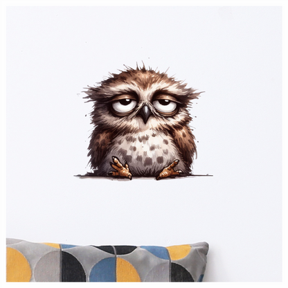 Brown Owl Bird With Dark Spots Vinyl Sticker Decal