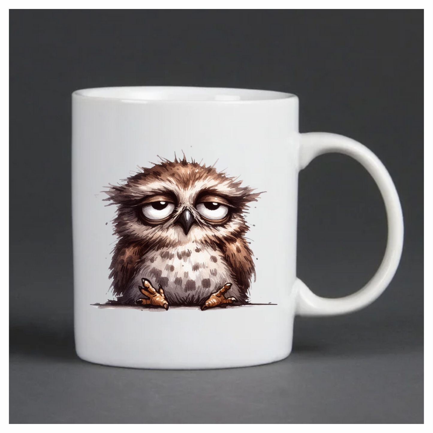 Brown Owl Bird With Dark Spots Vinyl Sticker Decal