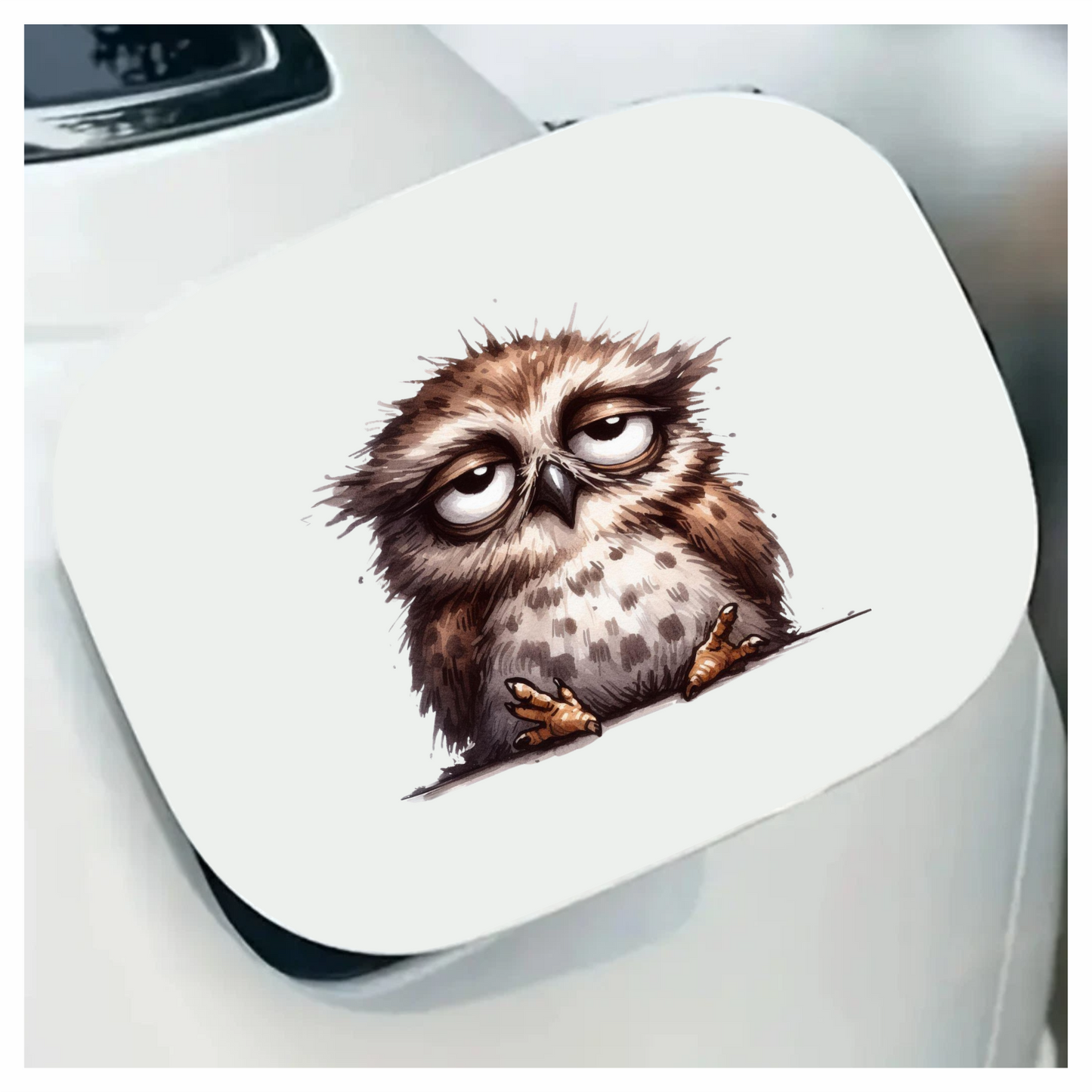 Brown Owl Bird With Dark Spots Vinyl Sticker Decal