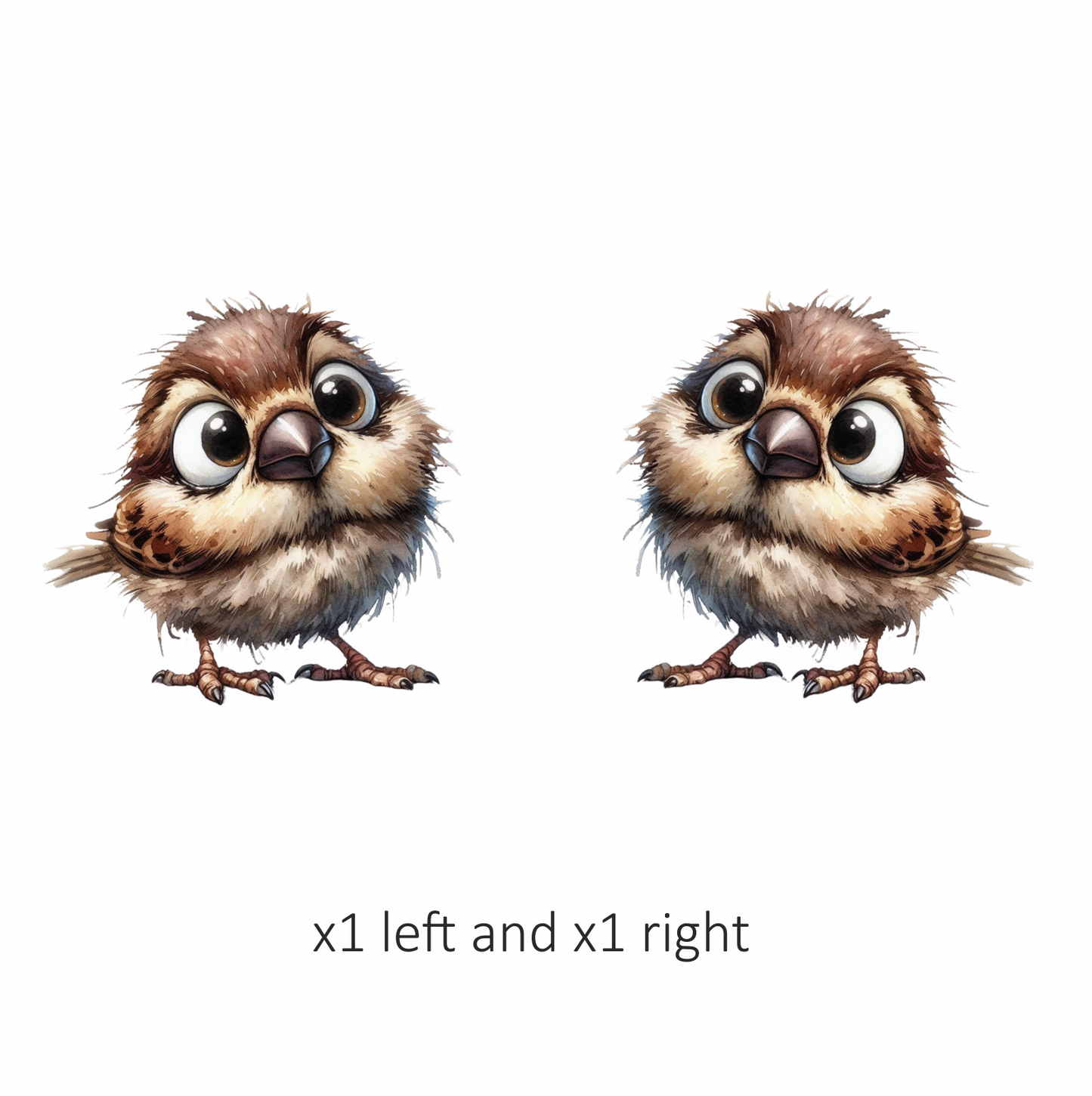 Brown Sparrow Bird With Big Eyes Vinyl Sticker Decal