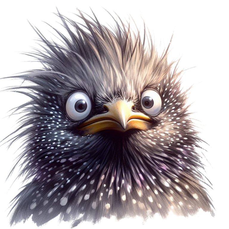 Black Starling Bird With White Spots Vinyl Sticker Decal