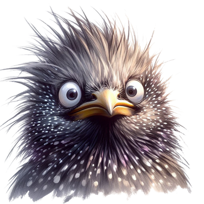 Black Starling Bird With White Spots Vinyl Sticker Decal