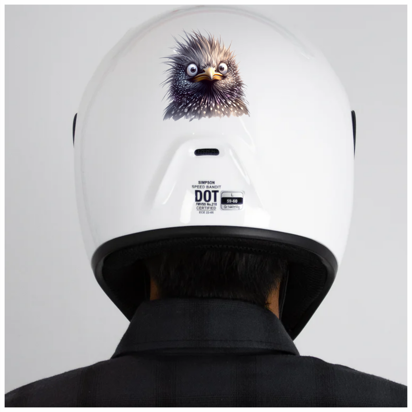 Black Starling Bird With White Spots Vinyl Sticker Decal