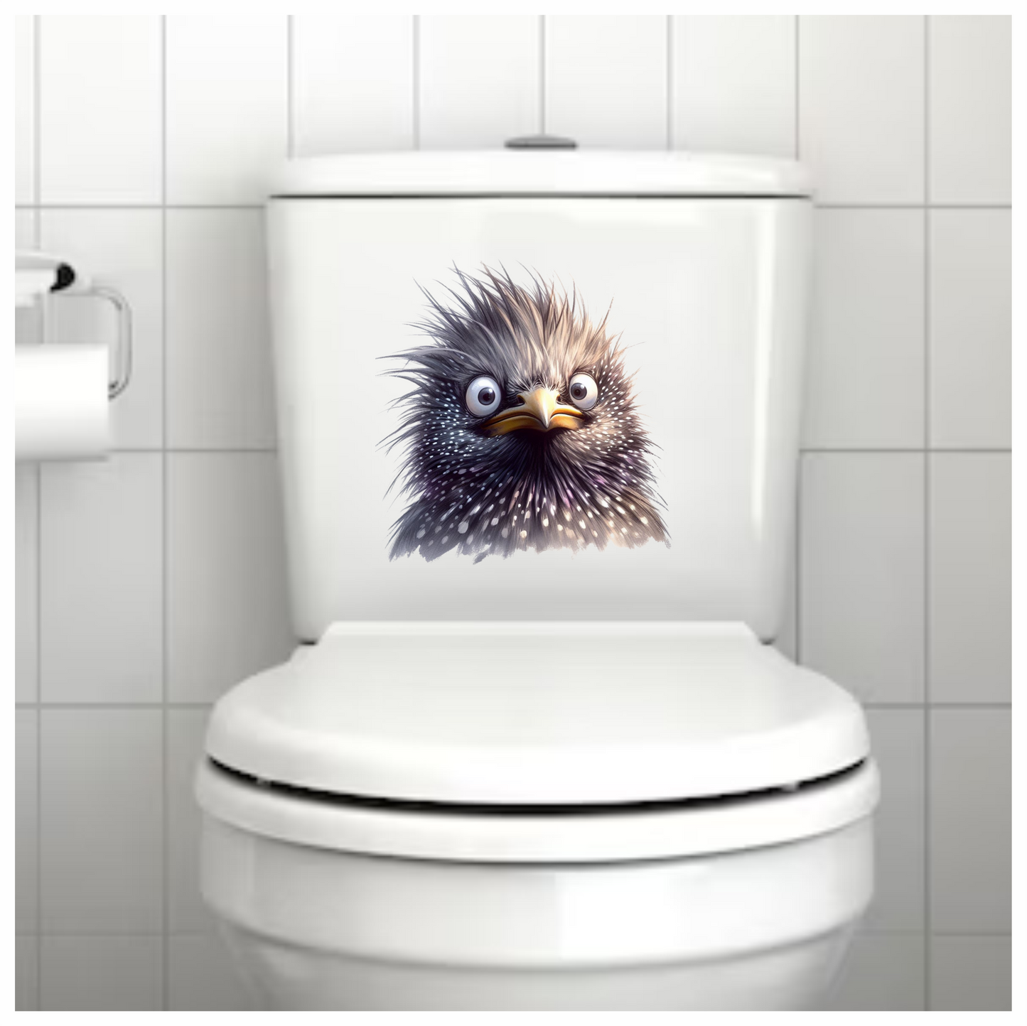 Black Starling Bird With White Spots Vinyl Sticker Decal