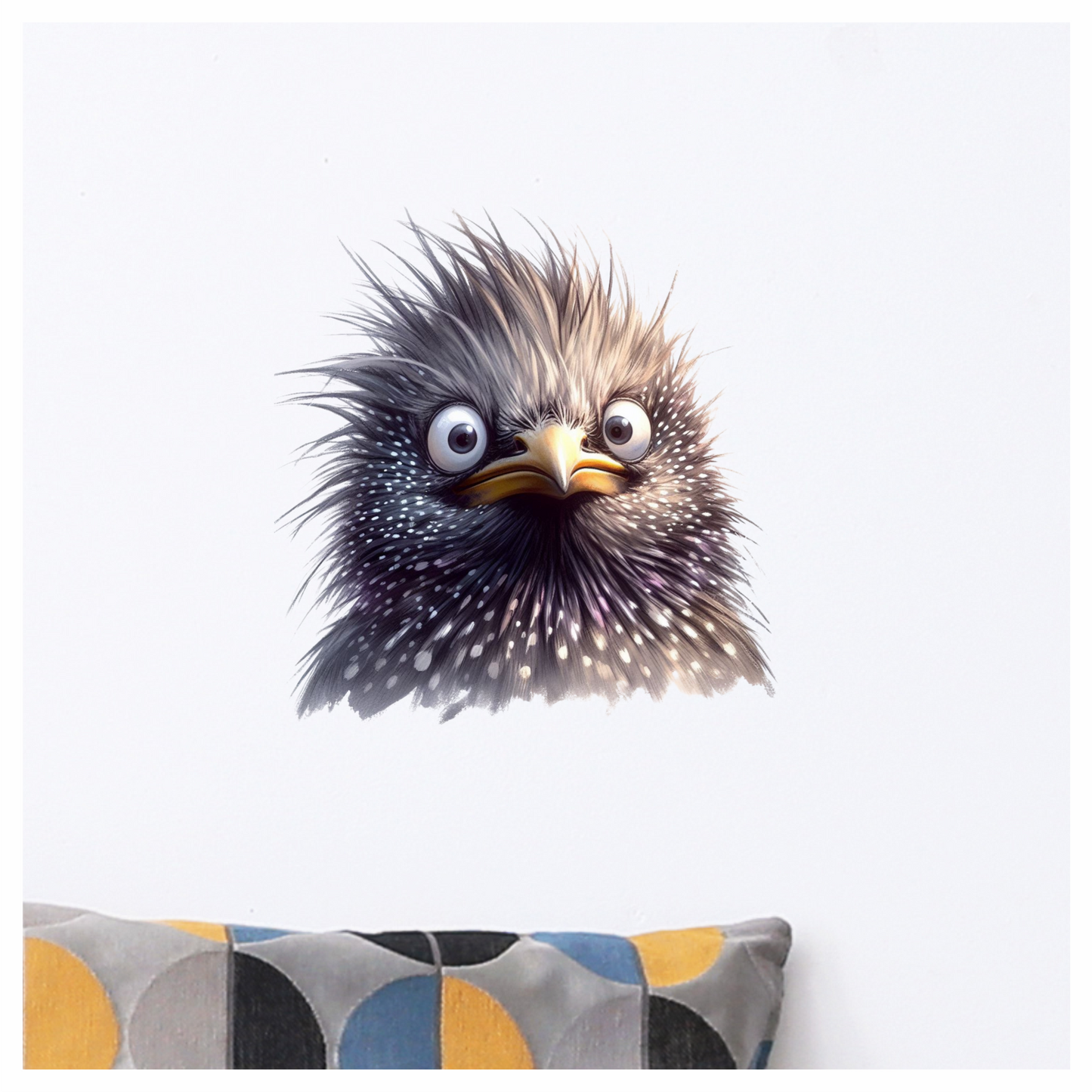 Black Starling Bird With White Spots Vinyl Sticker Decal