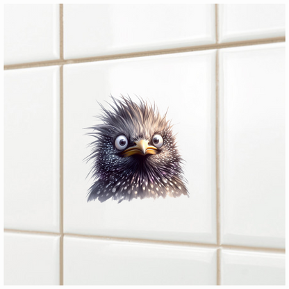 Black Starling Bird With White Spots Vinyl Sticker Decal