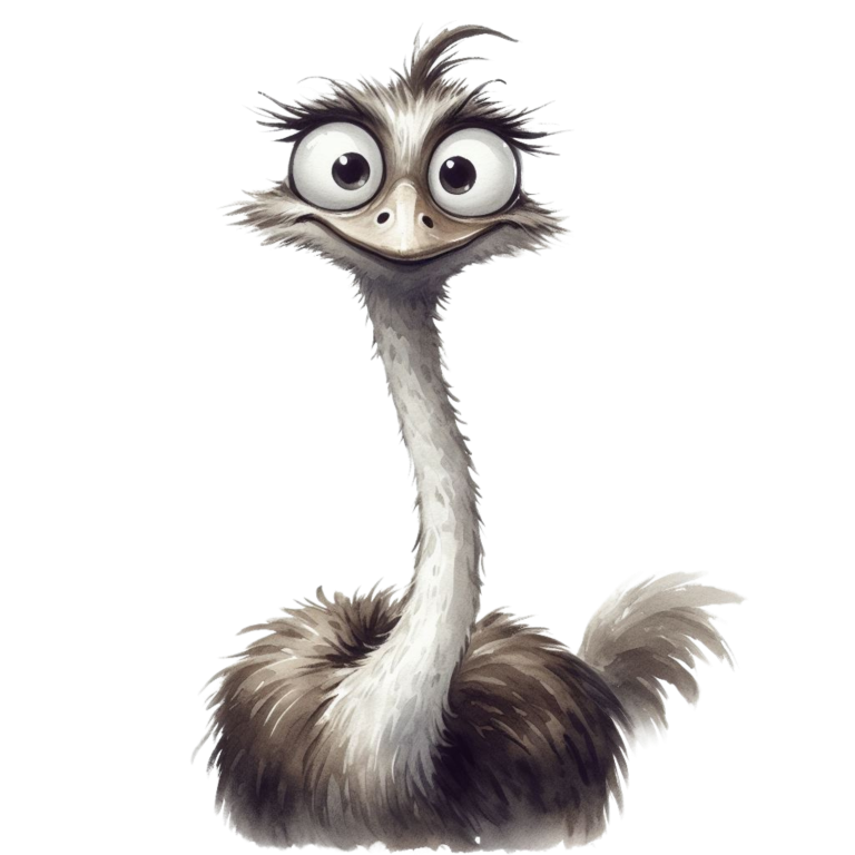 Brown Ostrich Bird With Long Neck Vinyl Sticker Decal