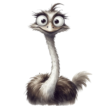 Brown Ostrich Bird With Long Neck Vinyl Sticker Decal