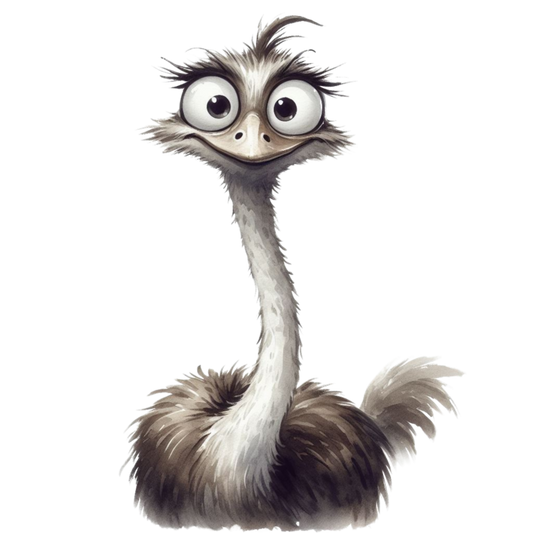 Brown Ostrich Bird With Long Neck Vinyl Sticker Decal