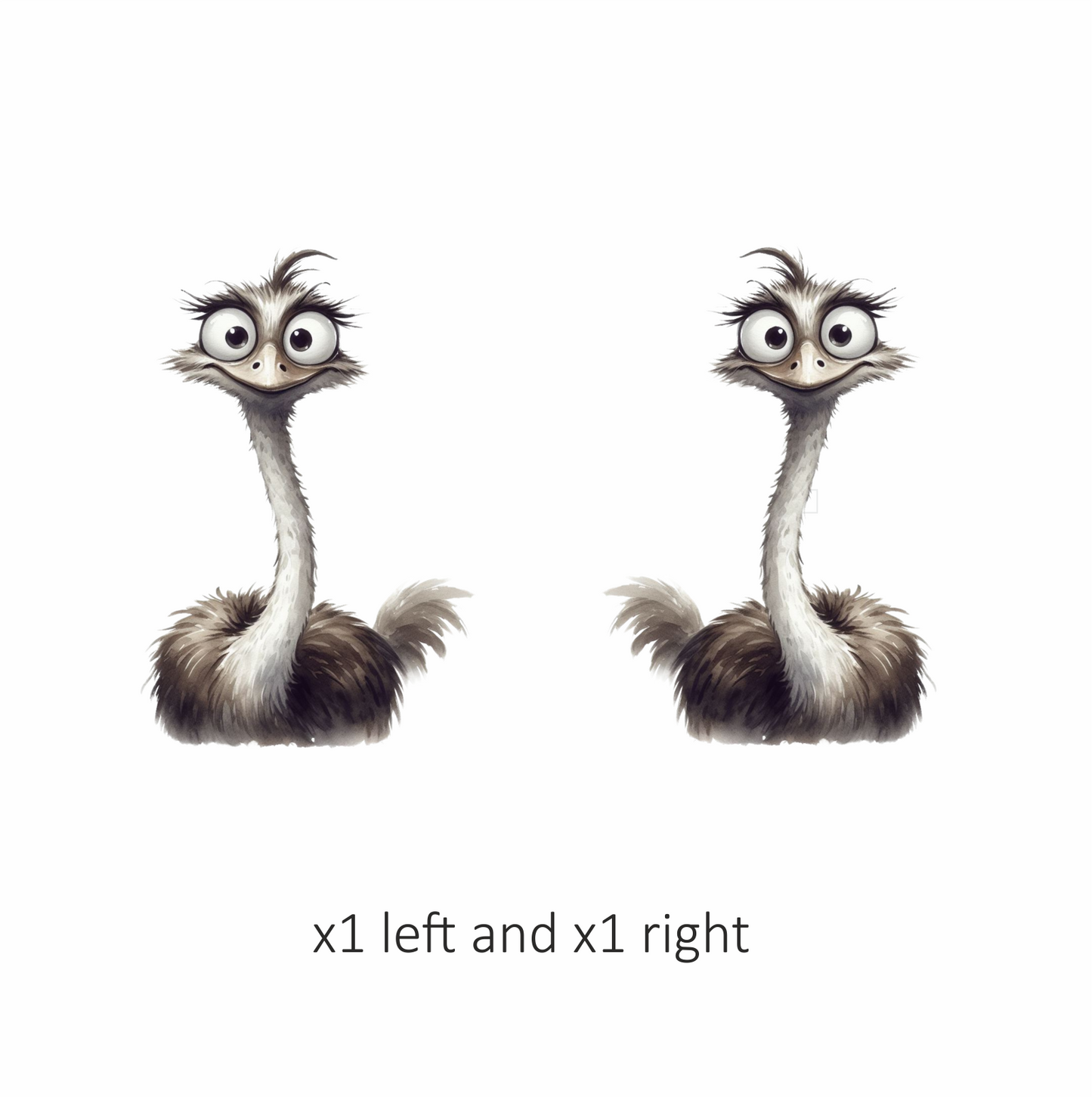 Brown Ostrich Bird With Long Neck Vinyl Sticker Decal