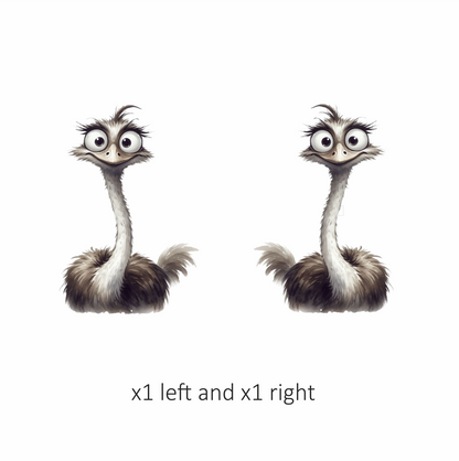 Brown Ostrich Bird With Long Neck Vinyl Sticker Decal