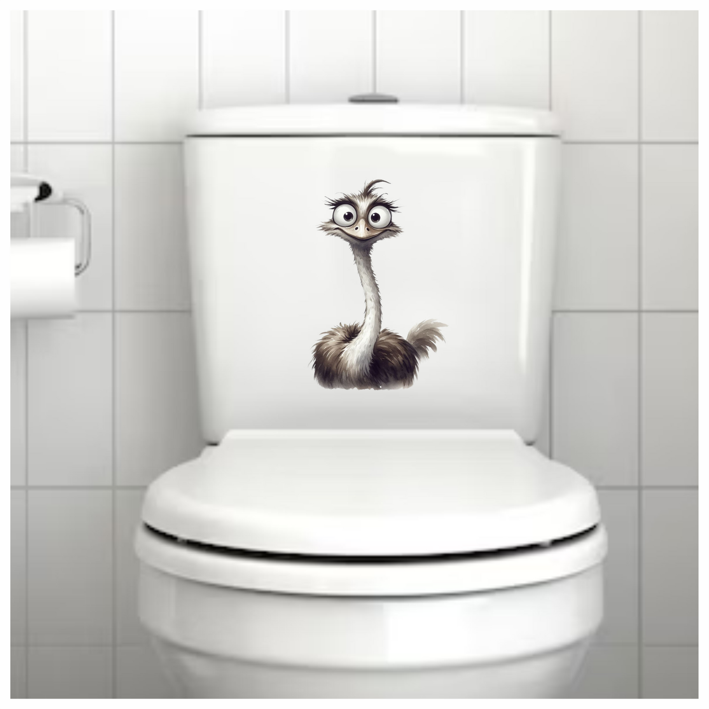 Brown Ostrich Bird With Long Neck Vinyl Sticker Decal