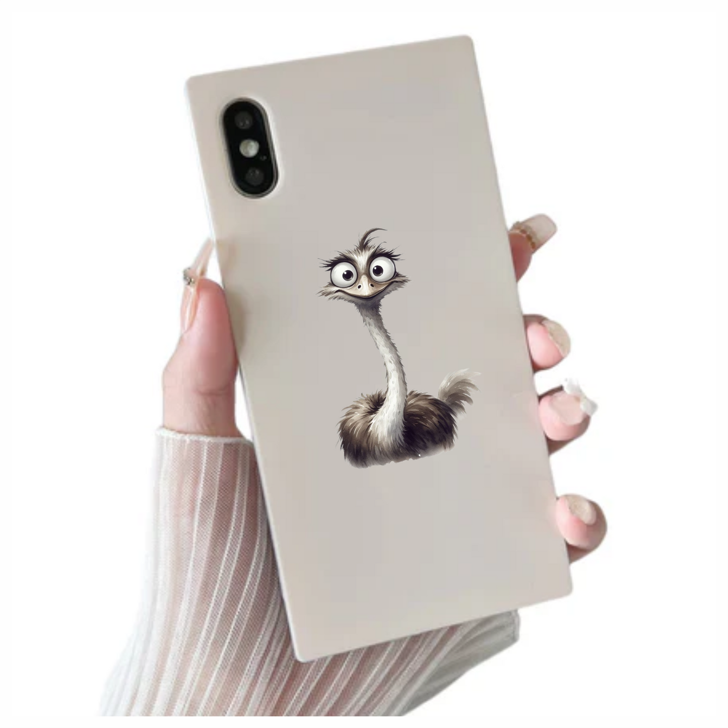 Brown Ostrich Bird With Long Neck Vinyl Sticker Decal