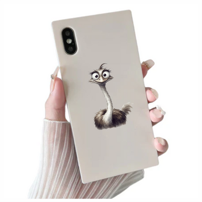 Brown Ostrich Bird With Long Neck Vinyl Sticker Decal
