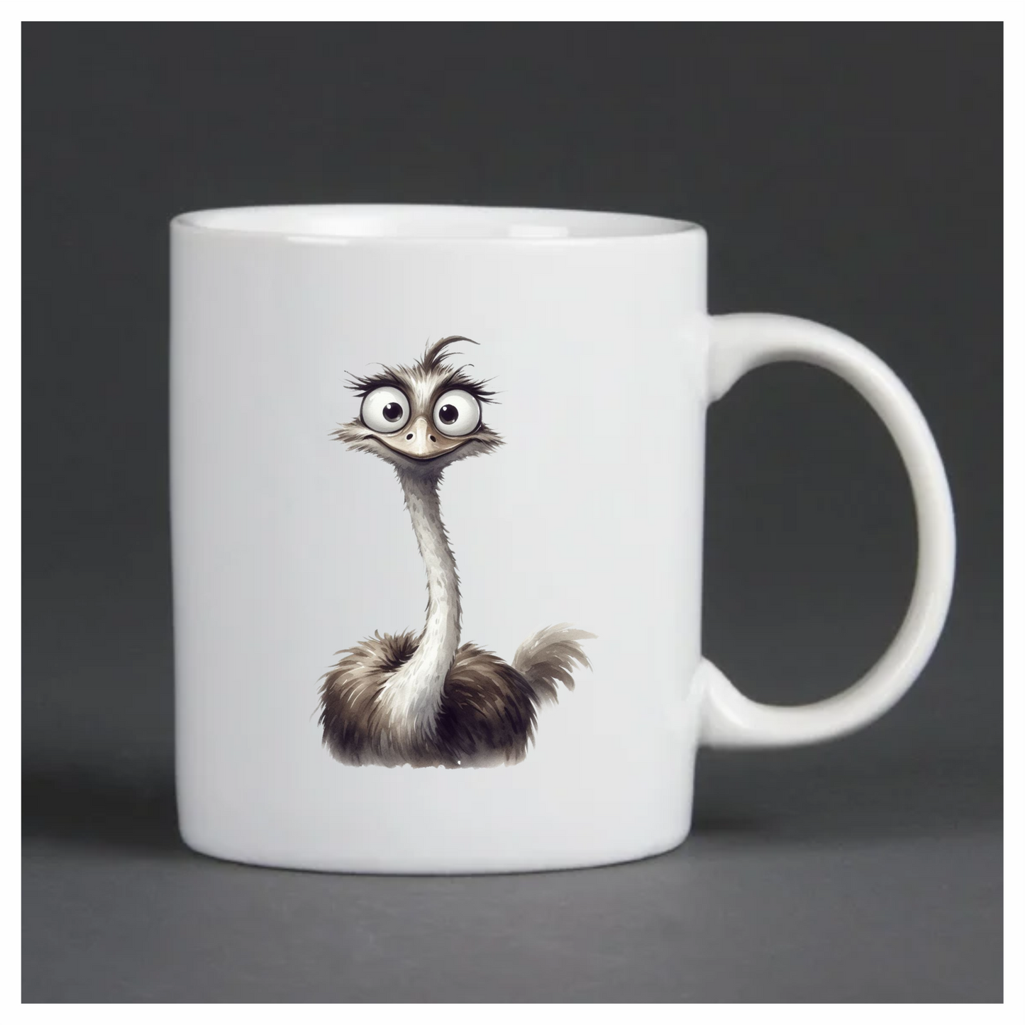 Brown Ostrich Bird With Long Neck Vinyl Sticker Decal