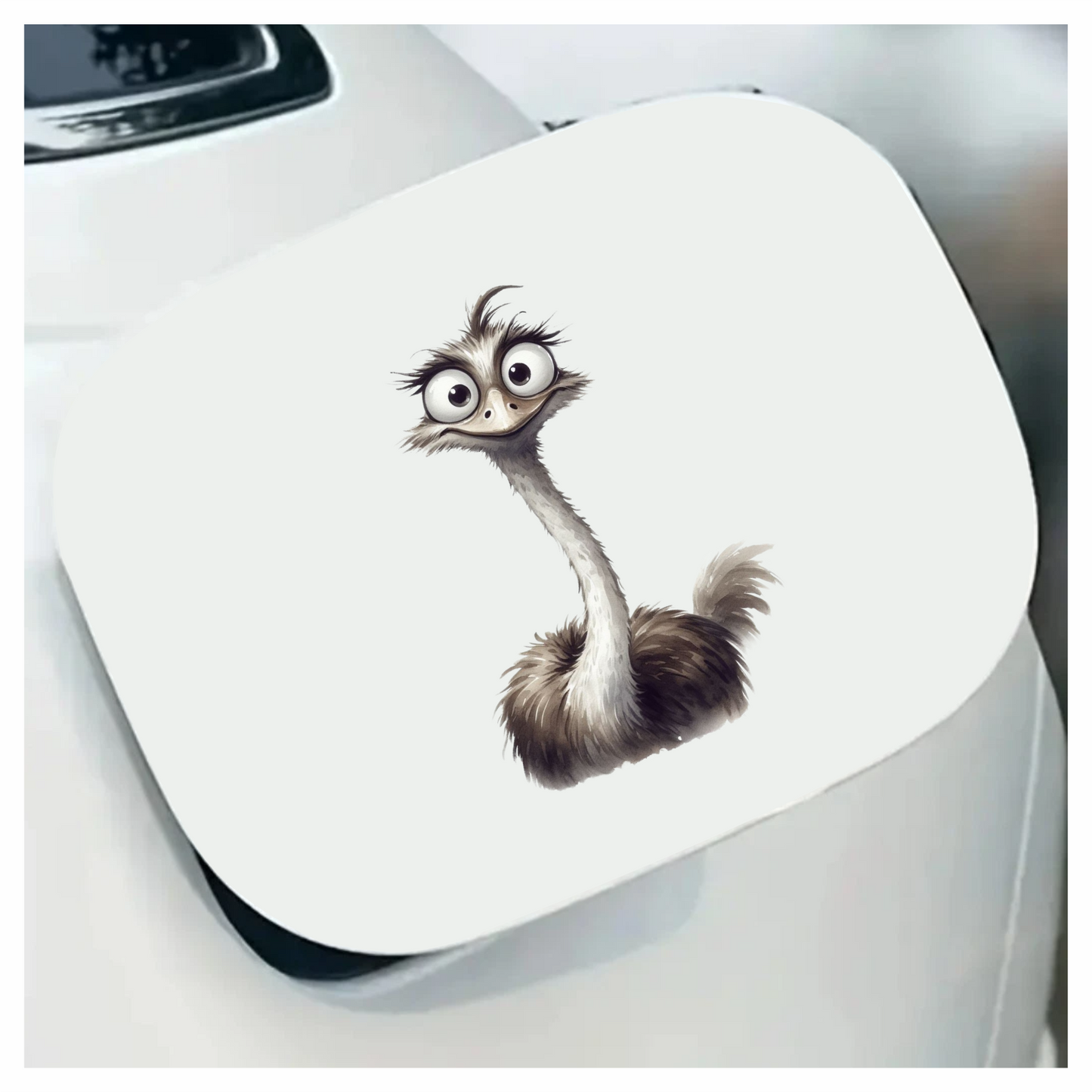 Brown Ostrich Bird With Long Neck Vinyl Sticker Decal