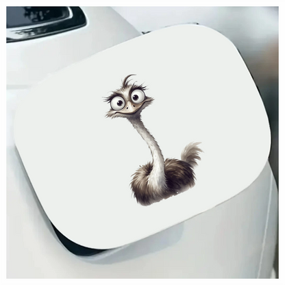 Brown Ostrich Bird With Long Neck Vinyl Sticker Decal