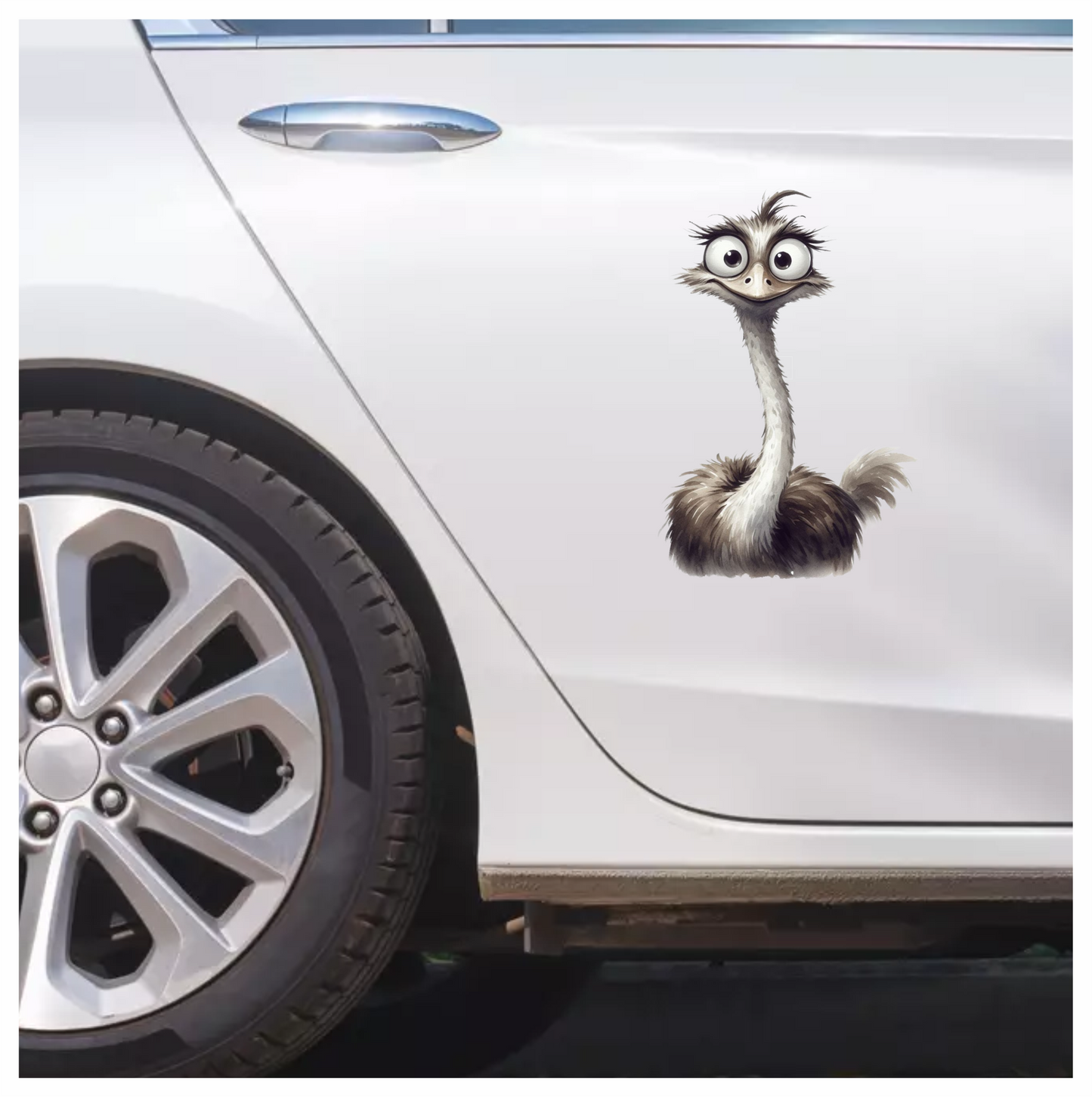 Brown Ostrich Bird With Long Neck Vinyl Sticker Decal