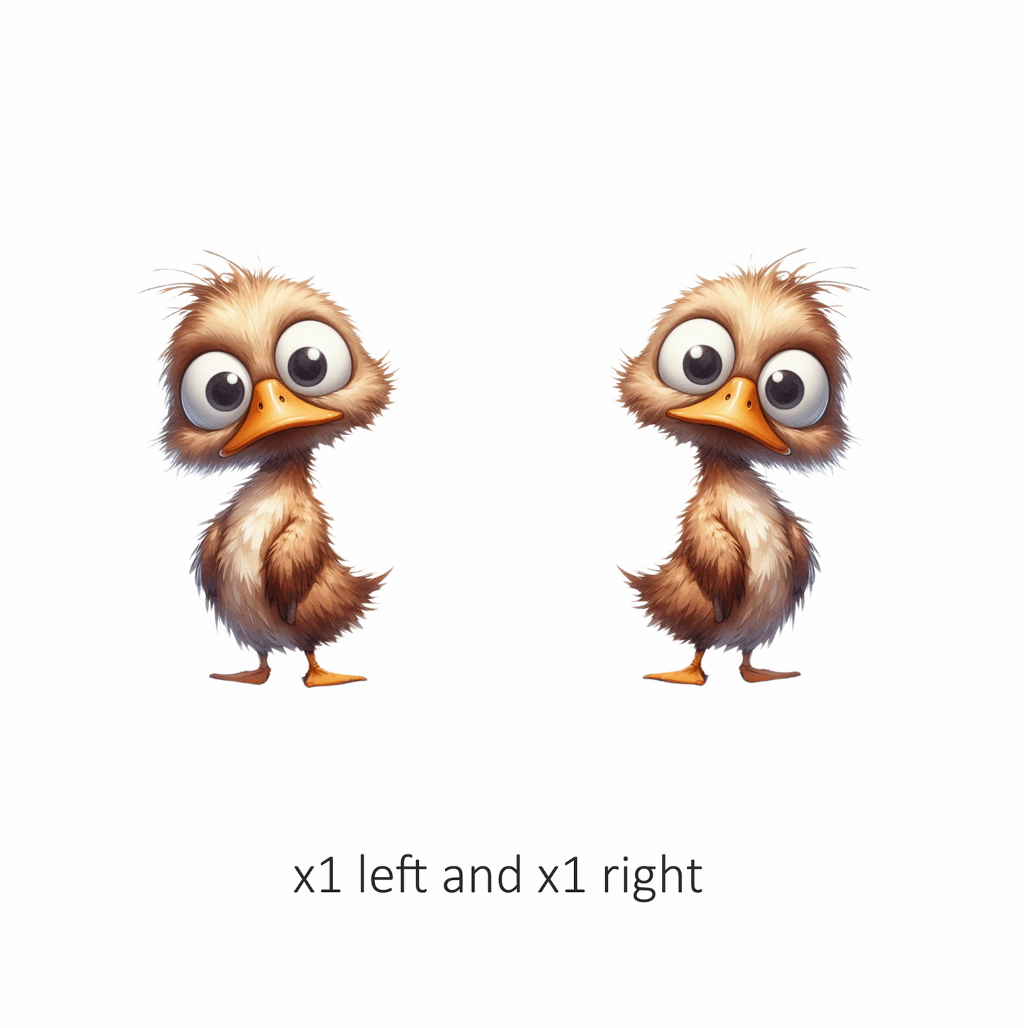 Brown Duck Bird With Big Eyes Vinyl Sticker Decal