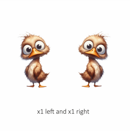 Brown Duck Bird With Big Eyes Vinyl Sticker Decal