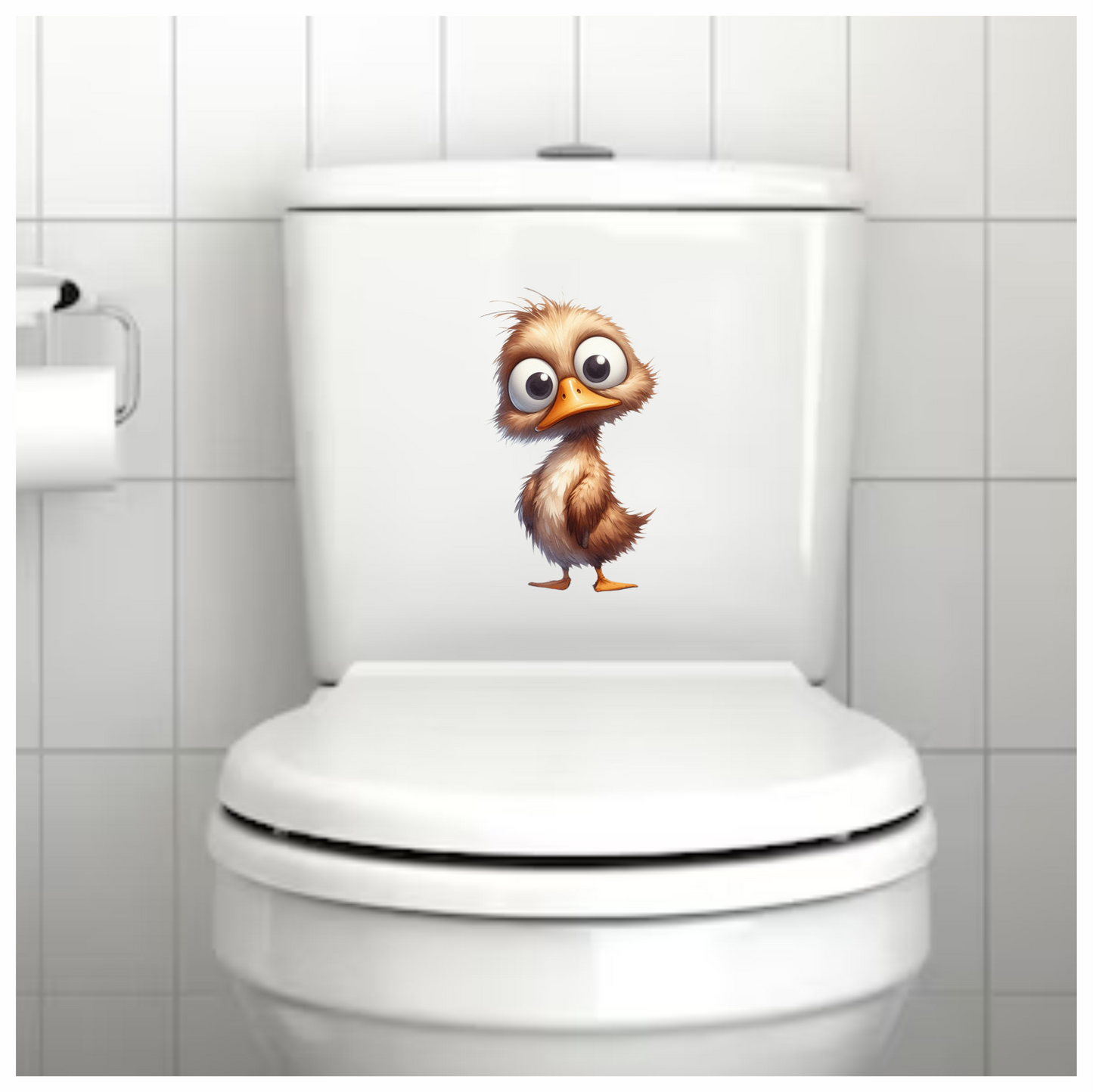 Brown Duck Bird With Big Eyes Vinyl Sticker Decal