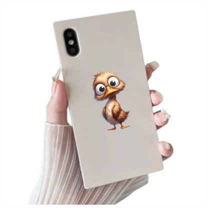Brown Duck Bird With Big Eyes Vinyl Sticker Decal