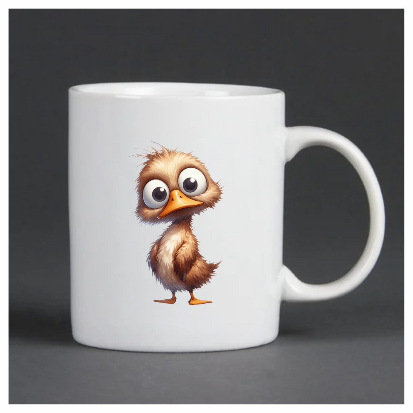 Brown Duck Bird With Big Eyes Vinyl Sticker Decal