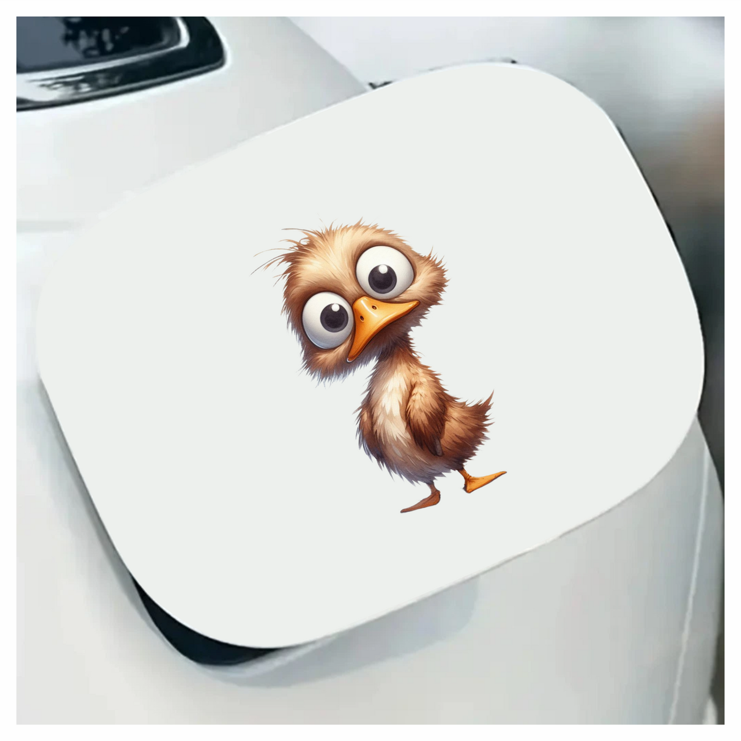 Brown Duck Bird With Big Eyes Vinyl Sticker Decal