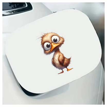 Brown Duck Bird With Big Eyes Vinyl Sticker Decal