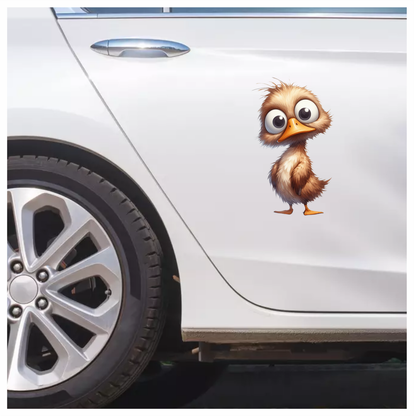 Brown Duck Bird With Big Eyes Vinyl Sticker Decal