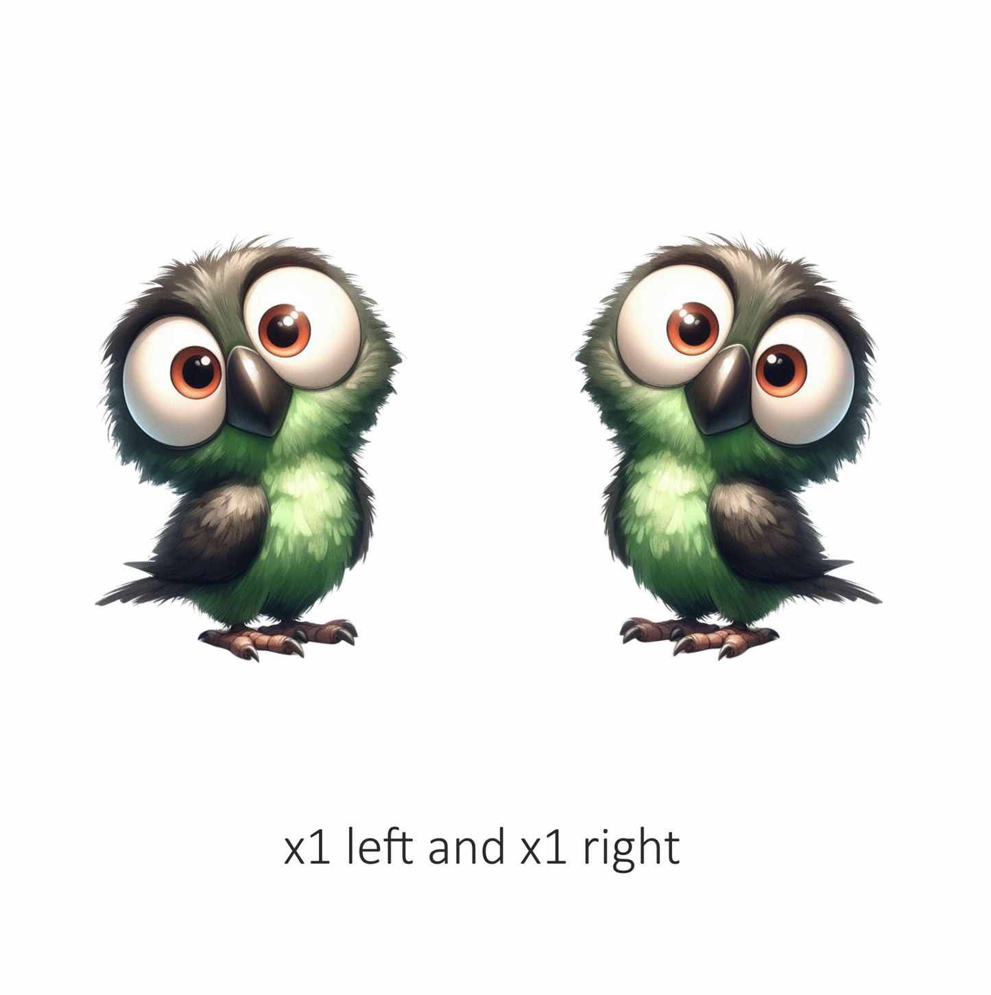 Green Owl Bird With Big Eyes Vinyl Sticker Decal
