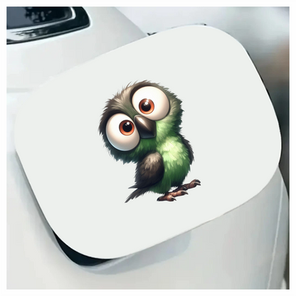 Green Owl Bird With Big Eyes Vinyl Sticker Decal